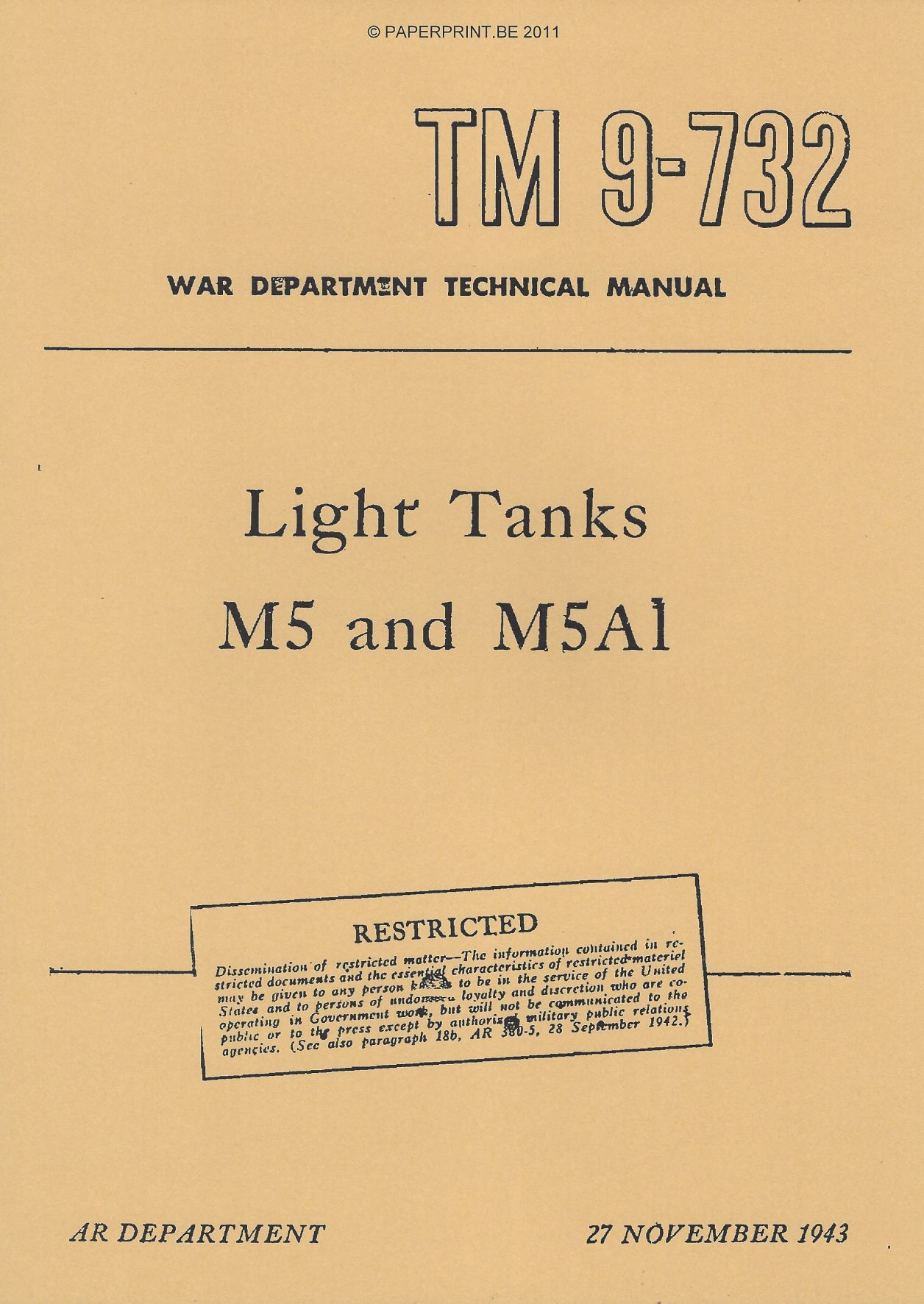 TM 9-732 US LIGHT TANKS M5 AND M5A1